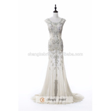 High Quality Luxury Beading Shiny Red Carpet Dresses See Through Evening Gown